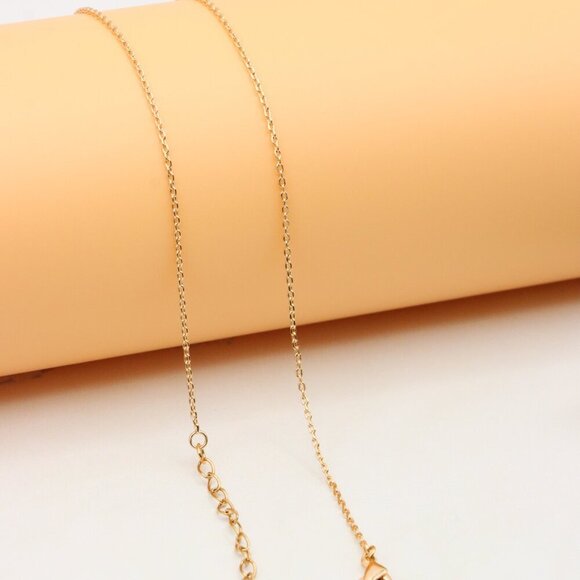 Rose Gold Plated Lock Pendant Necklace with Crystal Detail, XPNL0312 - Picture 13 of 13